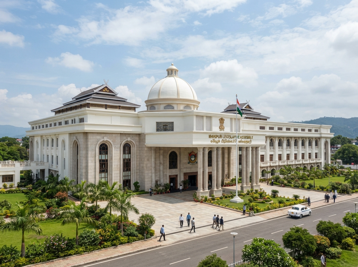 Manipur government assembly hall, clean-lined architecture